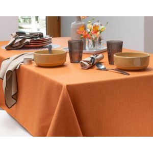 Nappe ronde 180x180 orange en polyester