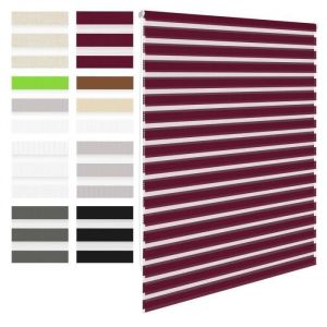 ECD Germany Store Enrouleur Double 70 x 230 cm, Bordeaux, Klemmfix, Sans Perçage, Supports De Serrage, Pare-Soleil Fenêtres