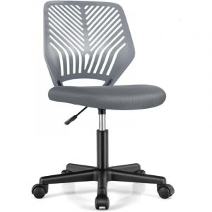 COSTWAY Chaise de Bureau Ergonomique en Maille, Hauteur du Si&egrave;ge R&eacute;glable 41-53 cm, pour Enfant, Adolescent, Adulte, Gris