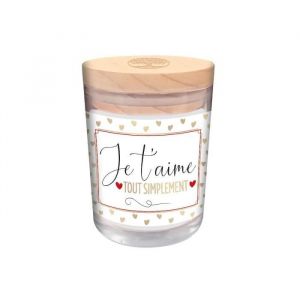 Image de STC BOUGIE PARFUM&Eacute;E VERRE JE TAIME SIMPLEMENT 9.2CM Blanc