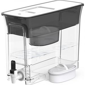 Waterdrop Distributeur de filtre à eau fin de 35 tasses, grande capacité, longue durée de vie de 700 litres, durée de vie 5x, réduit le chlore, pfoa/pfos et