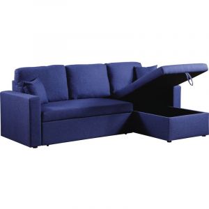 Habitat et Jardin Canapé d'angle convertible avec coffre Alain - 221 x 145 x 85 cm - 3 places - Bleu