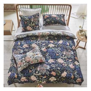 Designers Guild Housse de couette imprim&eacute;e en satin de coton, Porcelain de Chine Bleu - Couleur Bleu - Taille 140 x 200 cm