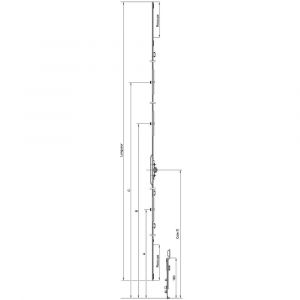 Crémone OB F7.5 DF/DV ajustable haut et bas L 270mm D 160- FERCO - G-22100-00-0-1