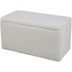 Svita - leaf Banc Tabouret avec espace de rangement Boîte de rangement avec couvercle blanc