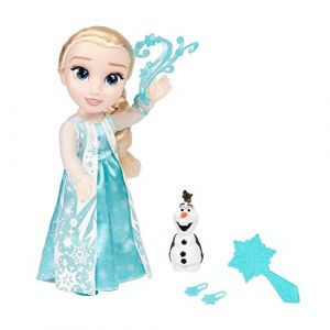 Disney - La Reine des Neiges - Grande Poup&eacute;e Elsa Chantante - 35 cm - Chanson Lib&eacute;r&eacute;e D&eacute;livr&eacute;e - Licence Officielle - Cheveux Coiffables Soyeux - Accesoires Inclus - Id&eacute;e Cadeau Jouet D&egrave;s 3 Ans