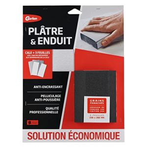 Gerlon ADLCAP Ponçage Facile : Cale à Poncer Placo, Plâtre, Enduit + 3 Abrasifs Offerts 230 * 280 MM Mix, Neutre