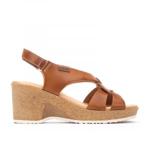 Pikolinos Sandales à semelles compensées en cuir ARENALES W3B - Couleur MARRON CLARO - Taille 39