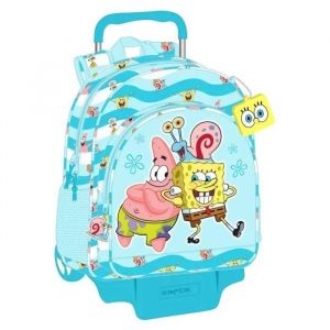 Safta Sac à Dos avec Chariot Bob l'éponge Stay Positive 33 x 42 x 14 cm, 612291313, Multicolor