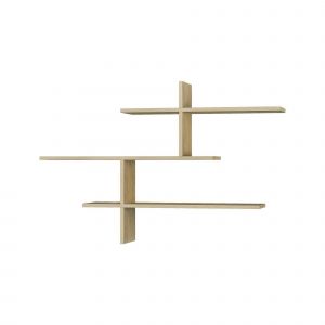 Dmora - Étagère murale Dpjac, Étagère, Tablette murale, Rayonnage polyvalent, 123x22h81 cm, Chêne