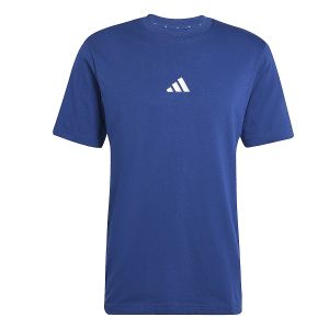 Adidas T-shirt Essentials Single 3 Stripes manches courtes bleu foncé blanc - S