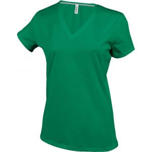 Kariban T-Shirt COL V Manches Courtes Femme - Kelly Green, XXL, Femme