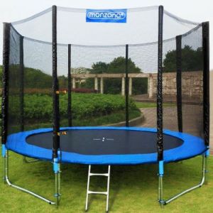 Deuba Trampoline extérieur Rond Ø427cm Max. 150kg Set Complet Filet de sécurité Porte d'entrée échelle poteaux Trampoline Jardin Robuste Accessoires