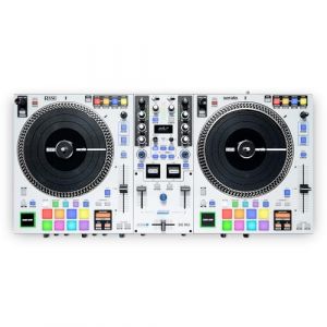 Contrôleur DJ RANE ONE MKII blanc à plateaux motorisés, doubles USB, 16 pads RGB, Serato DJ Pro inclus