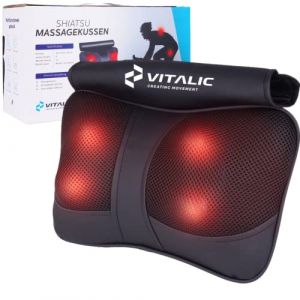 VITALIC Cuscino massaggiante Shiatsu &ndash; Massaggiatore elettrico per collo e schiena