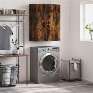 VidaXL Armoire Murale, Placard Suspendu avec Rangement, Meuble Flottant de Salon Bureau Chambre, Moderne, Chêne Fumé Bois d'Ingénierie