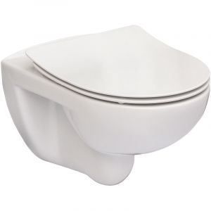 Roca Pack cuvette WC suspendue Victoria avec abattant double slim frein de chute Silencio