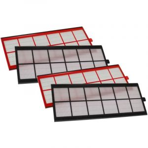 Vhbw Lot de filtres compatible avec Zehnder ComfoD 300, 350, 450 appareil de ventilation - Filtre à air G4 / F7 (4 pcs), Blanc / Rouge / Noir