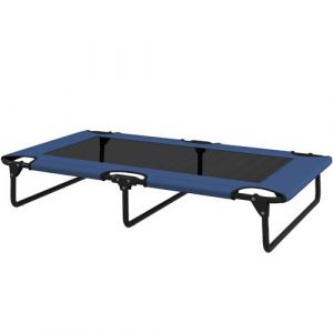 Pawhut Transat pour animaux pliable - lit pour chien - lit à pieds pour chien dim. 107 x 61 x 20 cm - bleu