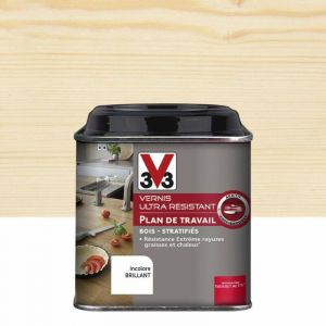 V33 Vernis plan de travail Ultra résistant, incolore brillant, 0.5l