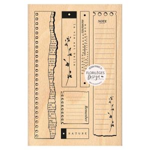 Florilèges Design Tampon Bois, Beige, 10 x 15 cm