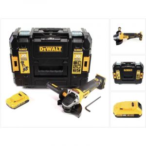 Dewalt DCG 406 18 V 125 mm Brushless Meuleuse d'angle sans fil + 1x Batterie 2 Ah + Coffret de transport TStak - sans Chargeur