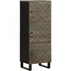 VidaXL Buffet noir 40x33x110 cm bois de manguier massif
