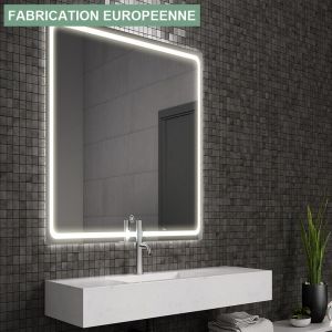Miroir éclairage LED de salle de bain VELDI avec interrupteur tactile - 60x80cm