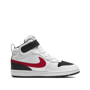 Image de Nike Court Borough Mid 2, Chaussures de Gymnastique Garçon Unisex Kinder, White/University Red-Black, 28 EU