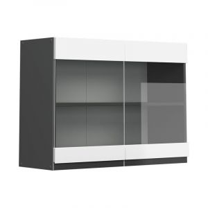 Vicco - lément haut vitré R-Line 80cm anthracite/blanc brilliant