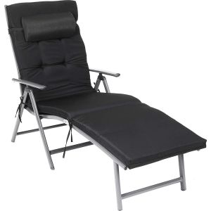 O'DADDY Bain de soleil - Bain de soleil - Bain de soleil - Bain de soleil pliant adulte - Bain de soleil pliant - Bain de soleil - Bain de soleil pliant - Bain de soleil jardin - Bain de soleil coussin - Bain de soleil avec appui-tête - Noir