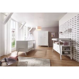 Schardt Chambre HOLLY BLANC : lit kit-transfo commode armoire