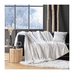 PLAID IMITATION FOURRURE ALASKA BLANC