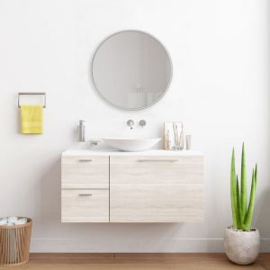 Nova Miroir mural rond ø 60 cm Cadre d'aluminium disponible dans différentes couleurs taille : Blanc