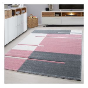 Allotapis Tapis effet 3D design pour salon rectangle Nils 200x290 Rose