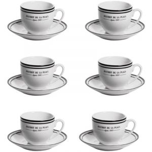 Table passion Tasse avec soucoupe Bistrot 9 cl (lot de 6)