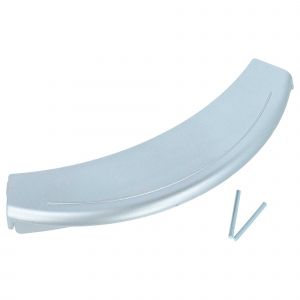 Vhbw Poign&eacute;e compatible avec Bosch/Siemens WAE24FU3CH/34, WAE24FU3CH/31, WAE28480ME/24 machine &agrave; laver acier inoxydable / plastique argent&eacute;