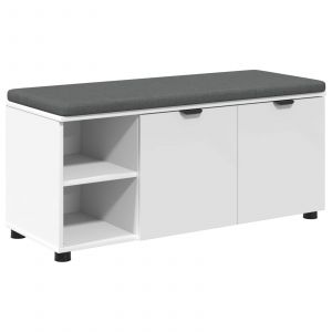 VidaXL Banc d'entr&eacute;e avec coussin Uni Blanc 100 x 38 x 46 cm