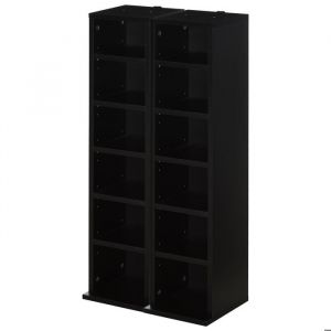 Homcom Lot de 2 étagères colonnes rangement max. 204 cd noir
