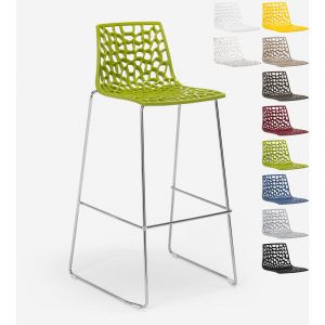 Grand Soleil Tabouret de bar de cuisine 74 cm design Spider Slitta, Couleur: Anis vert