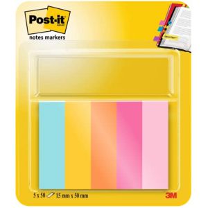 Image de Post-It Marque-page Page Marker, 12,7 x 44,4 mm, Beachside - Lot de 6