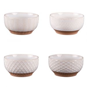 Coffret de 4 coupelles Jaspe 12 cm beige - Table Passion - Beige - Porcelaine