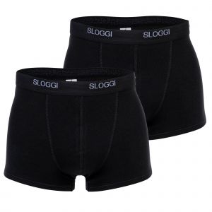 Image de Sloggi Hommes Boxers, Lot De 2 - Basic Short 2p, Sous-Vêtements, Caleçon, Coton, Logo, Uni Blanc L (Large)