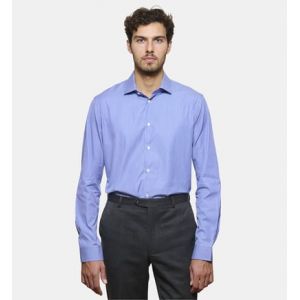 Chemise à rayures bleues coupe droite