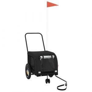 VidaXL Remorque de vélo pour Animaux de Compagnie Noir