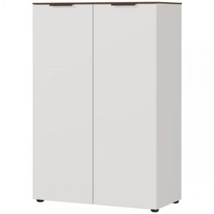 Image de Pegane Armoire de classement coloris Repro Cachemire / Noyer en mélamine - 81 x 120 x 40 cm -