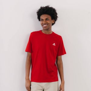 Image de Adidas T-shirt petit logo brodé simple Rouge - Taille S;XS