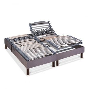 BELLECOUR LITERIE - Jeu de 2 sommiers &eacute;lectriques ATHENA 2x70x200 cm - Lattes & Plots