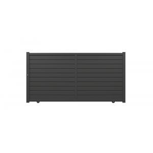 Portail coulissant Kira - Aluminium - Gris - 375x171,2cm