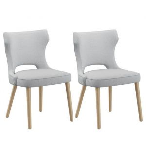 COLAMY Chaise - Lot de 2 Chaises de Salle &agrave; Manger - Style Vintage Chic &agrave; Dossier Haut, Assise Confortable et Structure en Bois Robuste-gris